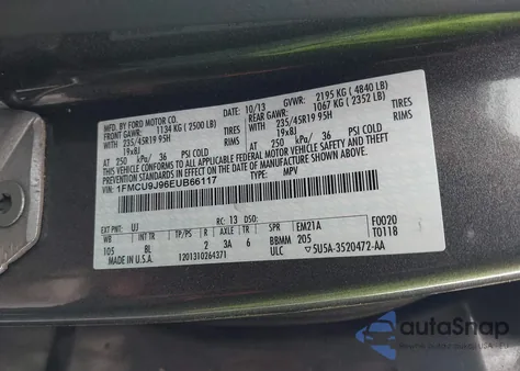 2014 Ford Escape Titanium из США, поврежденный, VIN 1FMCU9J96EUB66117